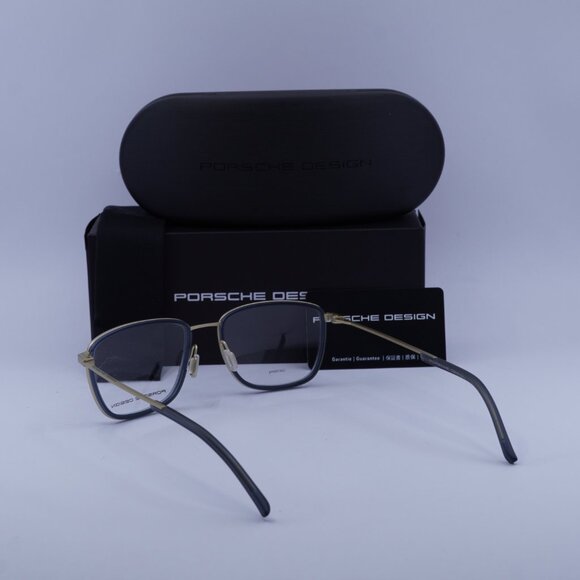 Porsche Design P8365 B Square Eyeglasses - Dark Grey/Gold 53mm - Picture 4 of 10
